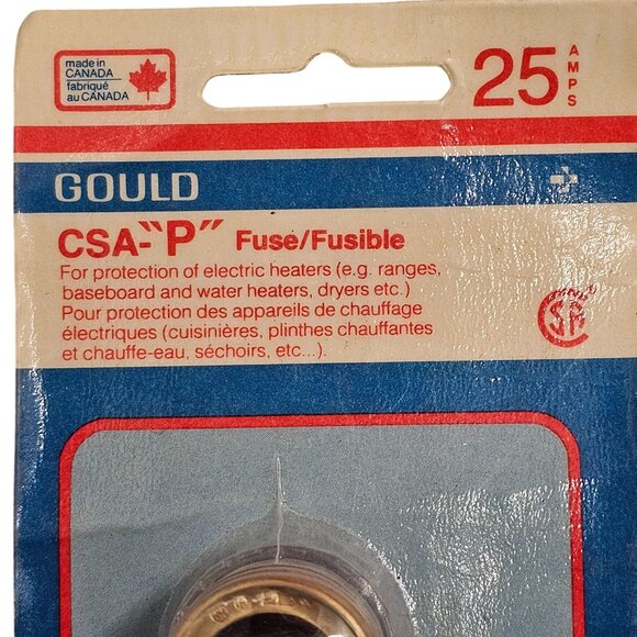 Gould 25 Amp CSA-P Fuses For Electric Heaters & Dryers - Picture 2 of 4
